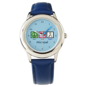 Blue Autism Custom Kids Watch