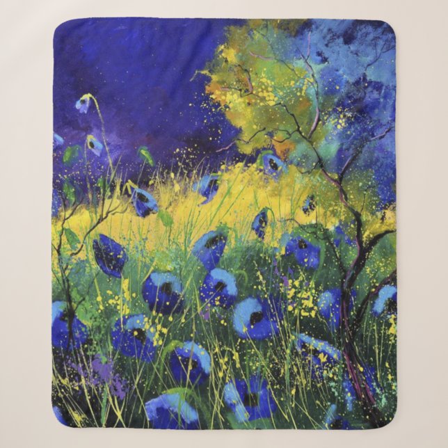 Blue autumn, Art Sherpa Blanket (Front)
