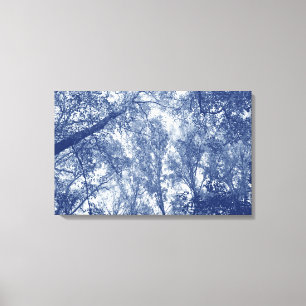 Blue Autumn - Cyanotype Effect Canvas Print