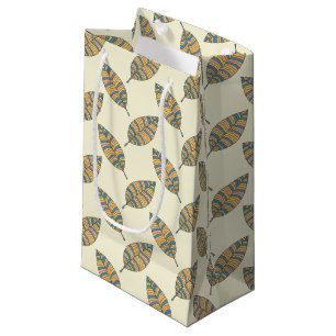 Blue Autumn Leaves Pattern Gift Bag
