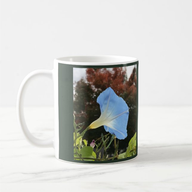 Blue Autumn Morning Glory Coffee Mug (Left)