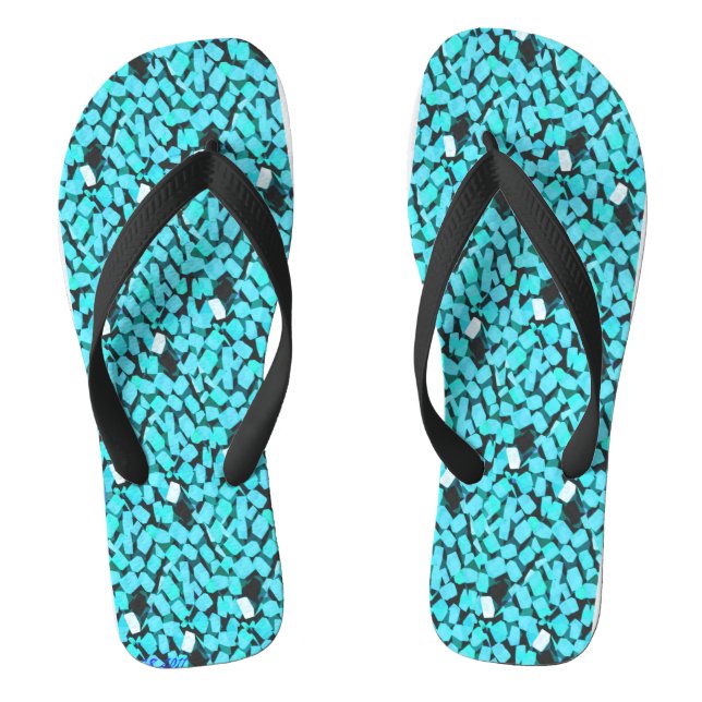 Blue Avalanche wide flip flops (Footbed)