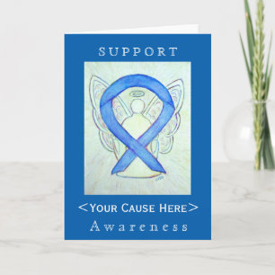 Blue Awareness Ribbon Angel Customised Card