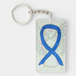 Blue Awareness Ribbon Angel Key chain