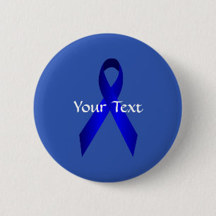 Blue Awareness Ribbon Button Template