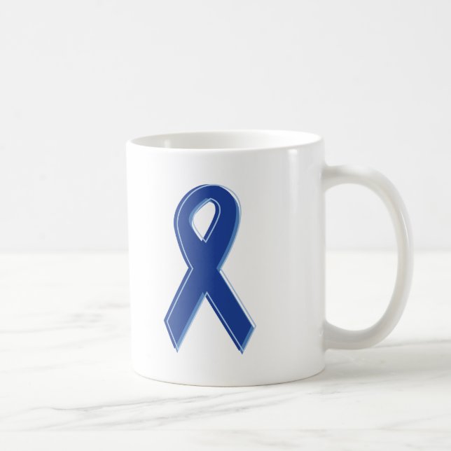 Blue Awareness Ribbon Coffee Mug (Right)