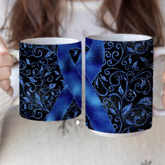 Blue Awareness Ribbon Mug Design