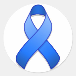 Blue Awareness Ribbon Round Sticker