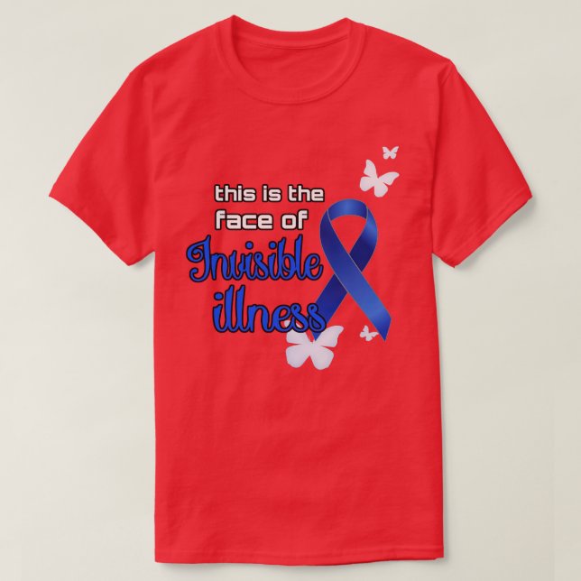 Blue Awareness Ribbon T-Shirt (Design Front)