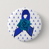 Blue Awareness Ribbon with Rose with Tear Drops