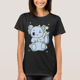 Blue Axolotl And Magic Wand For Magicians T-Shirt