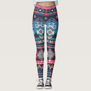 Blue Aztec Pattern Women's Leggings