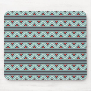 Blue Aztec Stripes Mouse Mat