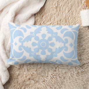  Blue Azulejos Portuguese Spanish Mediterranean Lumbar Cushion
