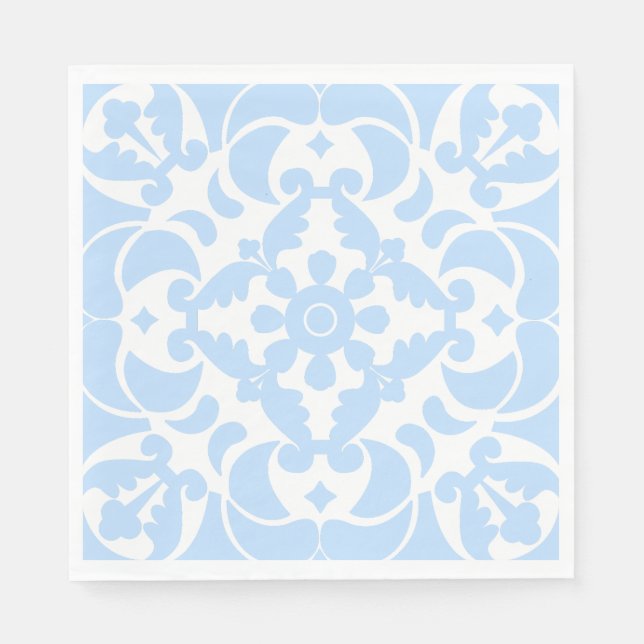  Blue Azulejos Portuguese Spanish Mediterranean Napkin (Front)