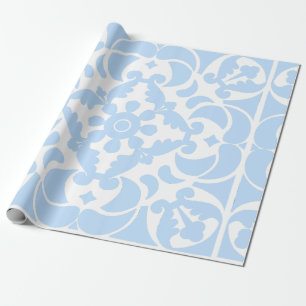 Blue Azulejos Portuguese Spanish Mediterranean Wrapping Paper