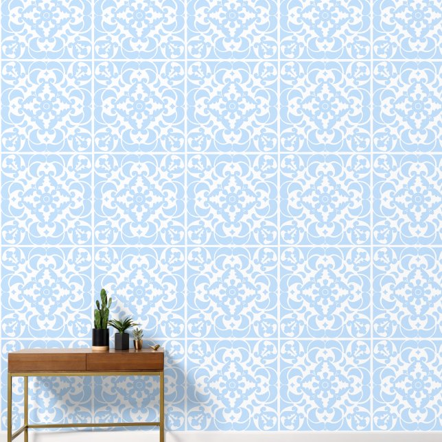  Blue Azulejos Portuguese Spanish  Wallpaper (Hallway)