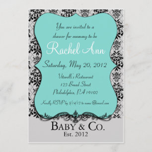 Blue Baby and Co Shower Invitation Card