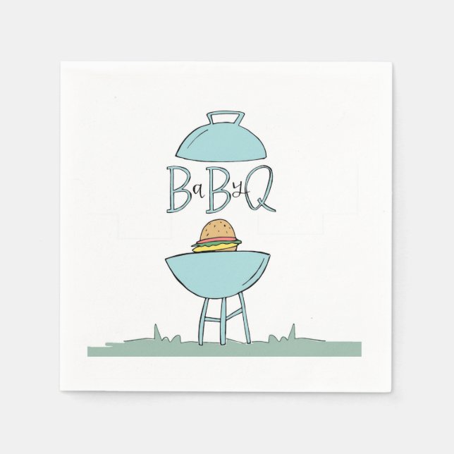 Blue Baby BBQ napkins (Front)