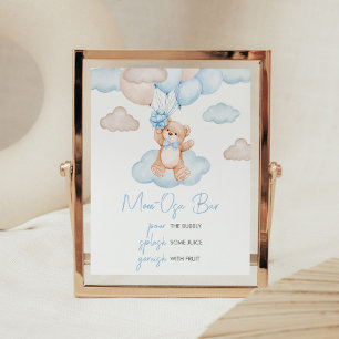 Blue Baby Bear Balloon Baby Shower Mum Osa Bar Poster