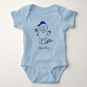 Blue Baby Beaver for a Boy Bodysuit