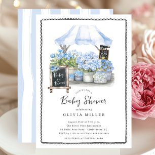 Blue Baby Bloom Shower Invitation