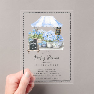 Blue Baby Bloom Shower Invitation