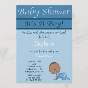 Blue Baby Boy Baby Shower Invitation