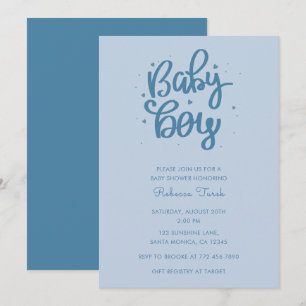 Blue Baby Boy Baby Shower Invitation