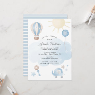 Blue Baby Boy Baby Shower Invitation
