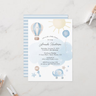 Blue Baby Boy Baby Shower Invitation