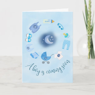 Blue Baby Boy Baby Shower Invitation