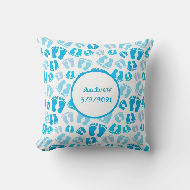 Blue Baby Boy Baby Shower New Baby Gift Cushion (Front)
