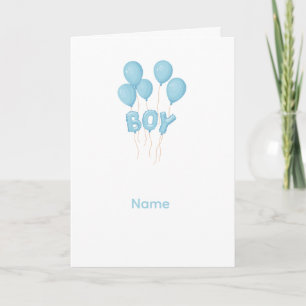Blue Baby Boy Balloon Celebration  Card