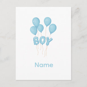Blue Baby Boy Balloon Celebration  Postcard