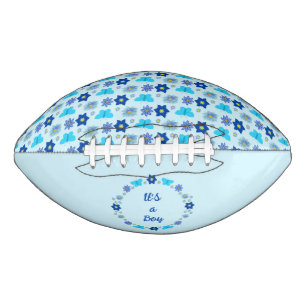 Blue Baby Boy Butterflies and Flowers Custom American Football