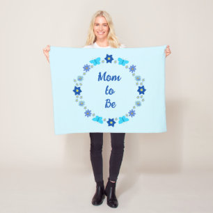 Blue Baby Boy Butterflies and Flowers Custom Fleece Blanket