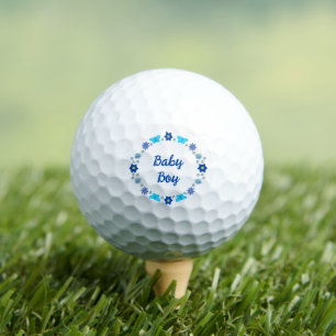 Blue Baby Boy Butterflies and Flowers Custom Golf Balls