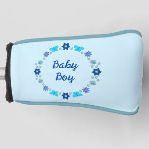 Blue Baby Boy Butterflies and Flowers Custom Golf Head Cover
