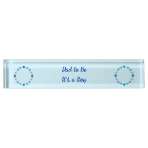 Blue Baby Boy Butterflies and Flowers Custom Nameplate