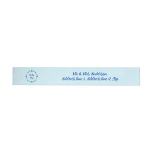 Blue Baby Boy Butterflies and Flowers Custom Wraparound Address Label