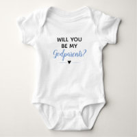 Blue Baby Boy Cute Will You Be My Godparents