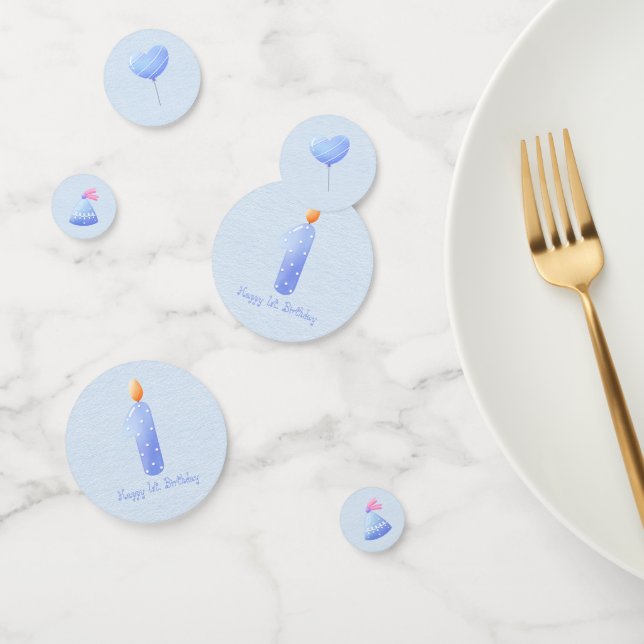 Blue Baby Boy First Birthday Confetti (Group)
