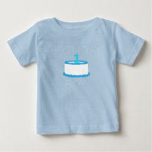 Blue Baby Boy First Birthday Shirt