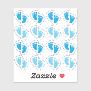 Blue Baby Boy Footprint Newborn Announcement