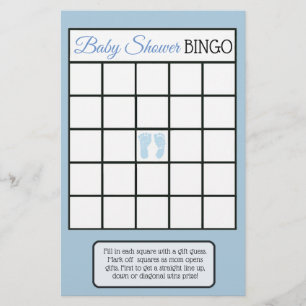 Blue Baby Boy Footprints Themed baby shower games Flyer
