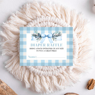 Blue Baby Boy Mallard Duck Diaper Raffle Enclosure Card
