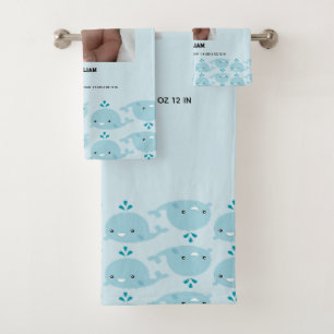 Blue Baby Boy Name Birth Date Stats Photo Baby Bath Towel Set