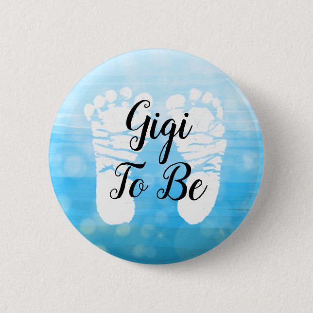 Blue Baby Boy Ombre Gigi to be Baby Shower Gift   6 Cm Round Badge (Front)