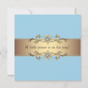 Blue Baby Boy Prince Shower Invitation